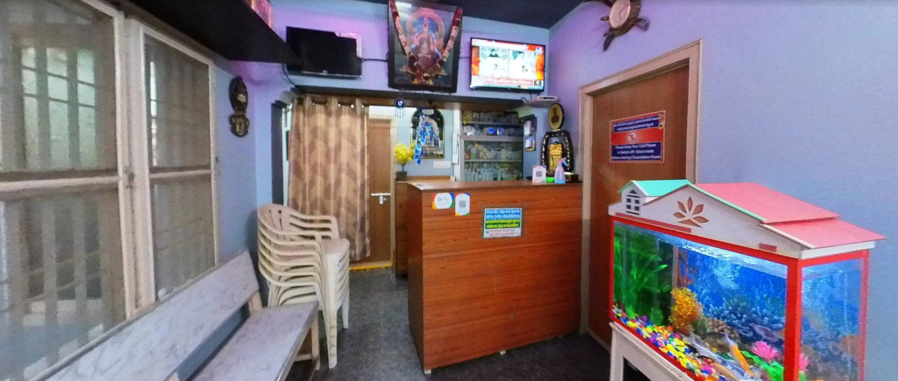 Reception area at Dr. Pankaj's Homoeo Clinic